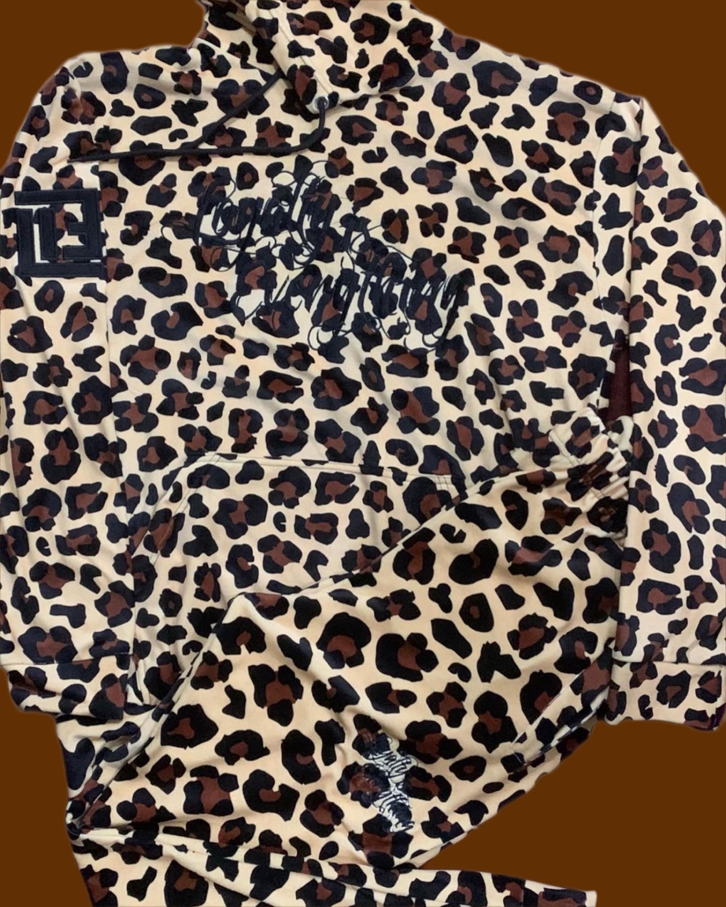 Leopard velour tracksuit set